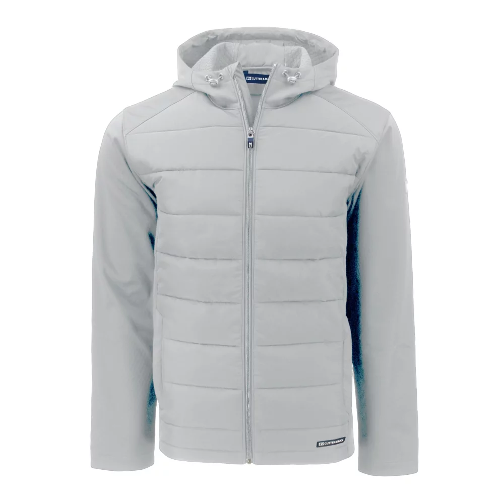 Veste à capuche pour hommes Cutter & Buck Evoke Hybrid Eco Softshell Recycled Full Zip