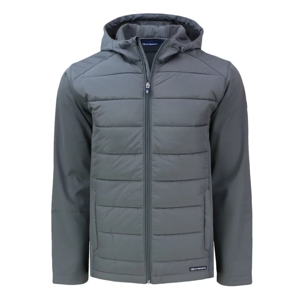 Veste à capuche pour hommes Cutter & Buck Evoke Hybrid Eco Softshell Recycled Full Zip