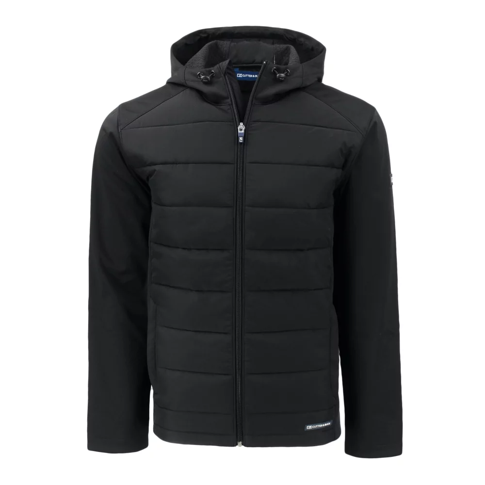 Veste à capuche pour hommes Cutter & Buck Evoke Hybrid Eco Softshell Recycled Full Zip