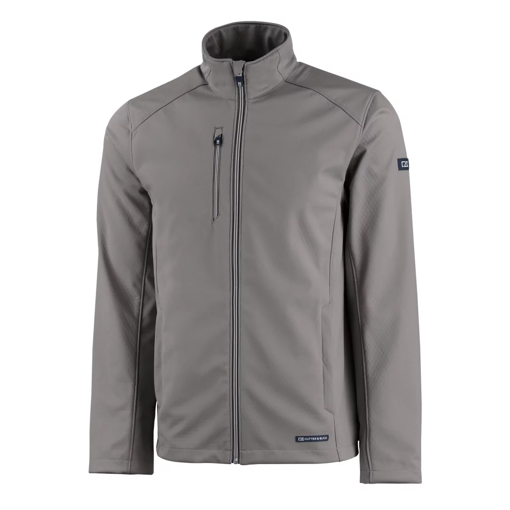 Veste pour homme Cutter & Buck Evoke Eco Softshell à fermeture éclair intégrale en matériaux recyclés