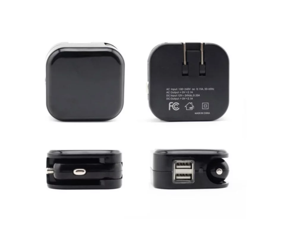 Chargeur double pour voiture et muraille 2-en-1