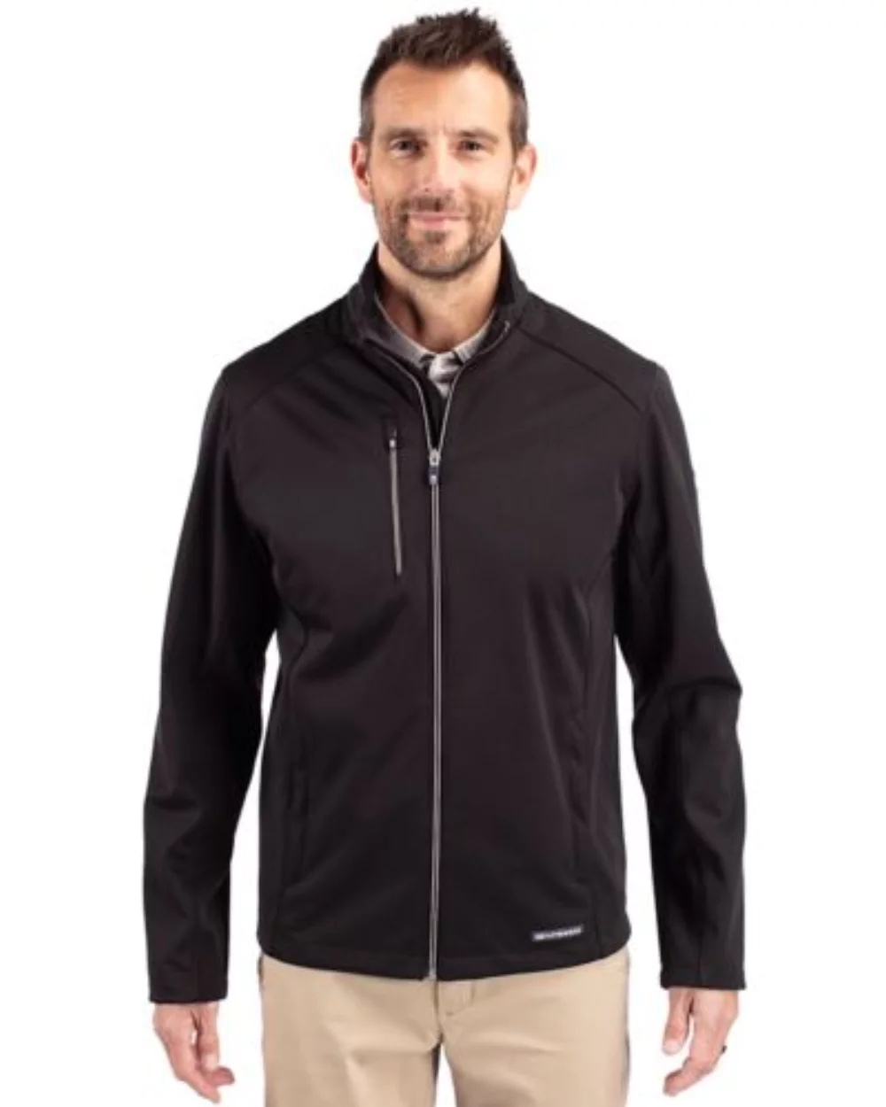 Veste pour homme Cutter & Buck Evoke Eco Softshell à fermeture éclair intégrale en matériaux recyclés