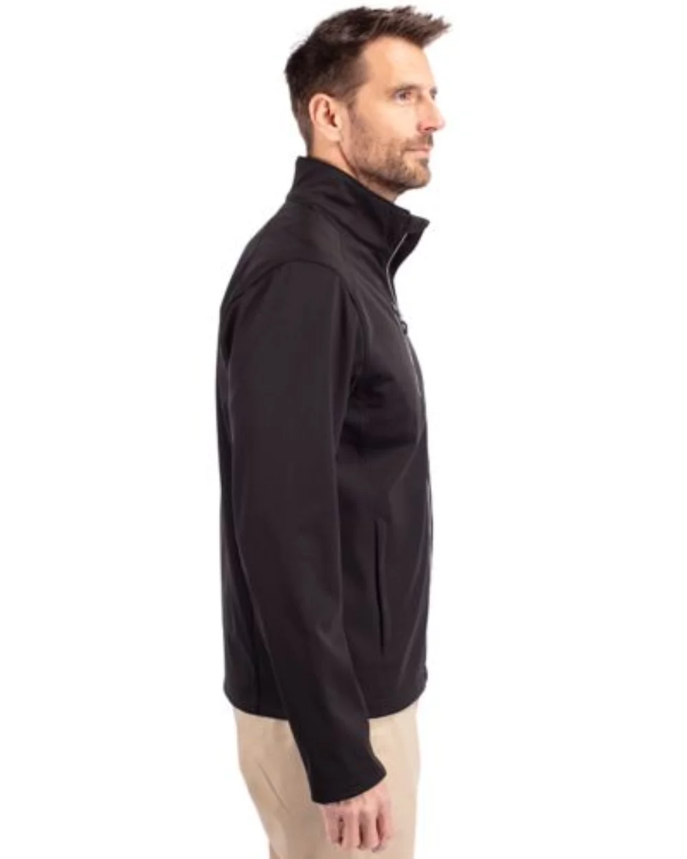 Veste pour homme Cutter & Buck Evoke Eco Softshell à fermeture éclair intégrale en matériaux recyclés