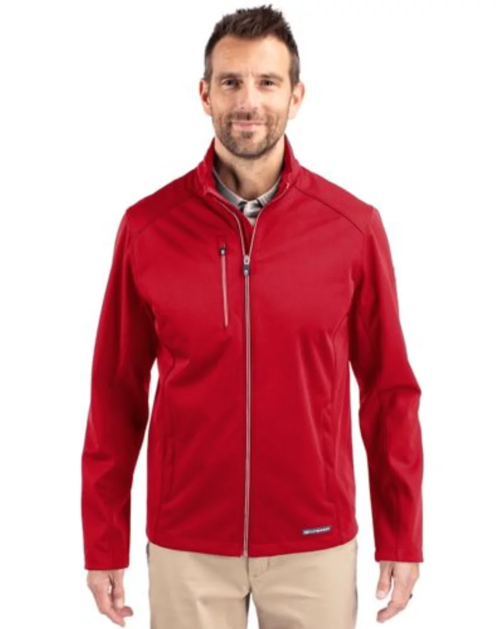 Veste pour homme Cutter & Buck Evoke Eco Softshell à fermeture éclair intégrale en matériaux recyclés