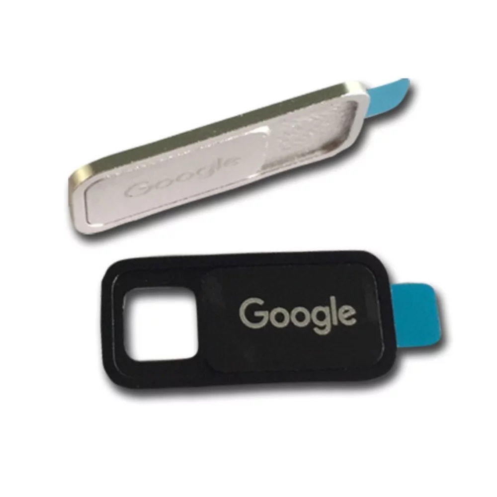 Cache-webcam rectangulaire en métal avec bords arrondis