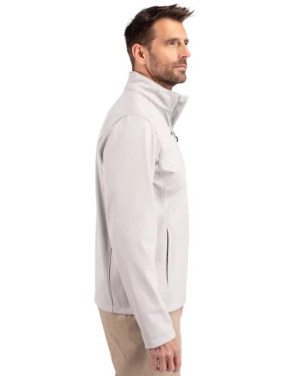 Veste pour homme Cutter & Buck Evoke Eco Softshell à fermeture éclair intégrale en matériaux recyclés