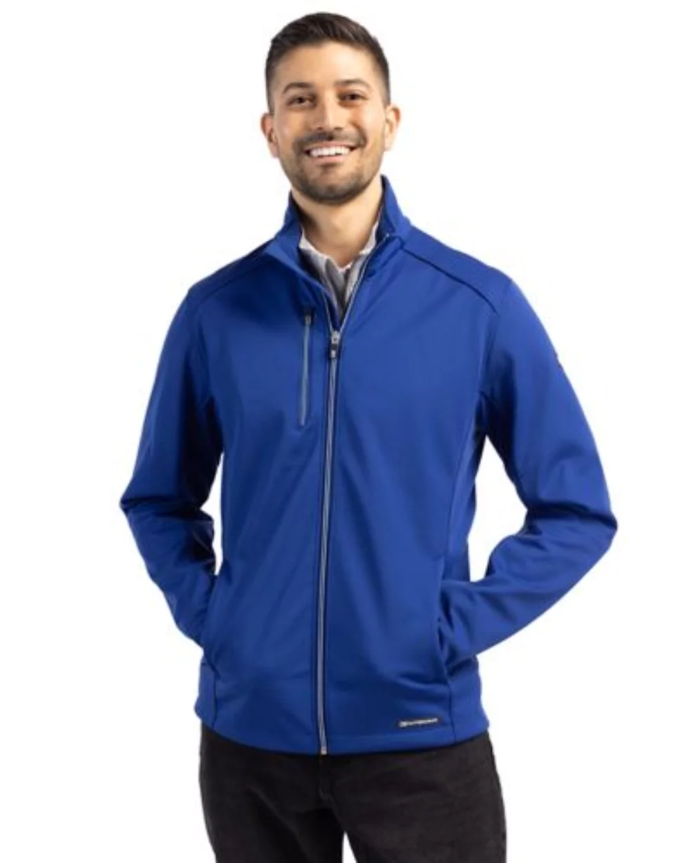 Veste pour homme Cutter & Buck Evoke Eco Softshell à fermeture éclair intégrale en matériaux recyclés
