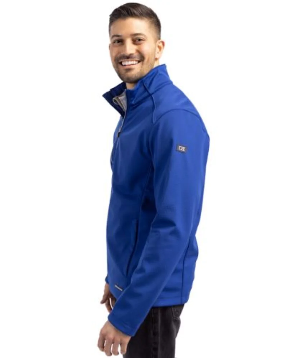 Veste pour homme Cutter & Buck Evoke Eco Softshell à fermeture éclair intégrale en matériaux recyclés