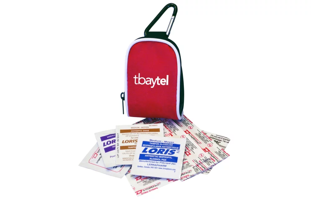 First Aid Kit w/Nylon Bag & Carabiner Clip (20 Piece)