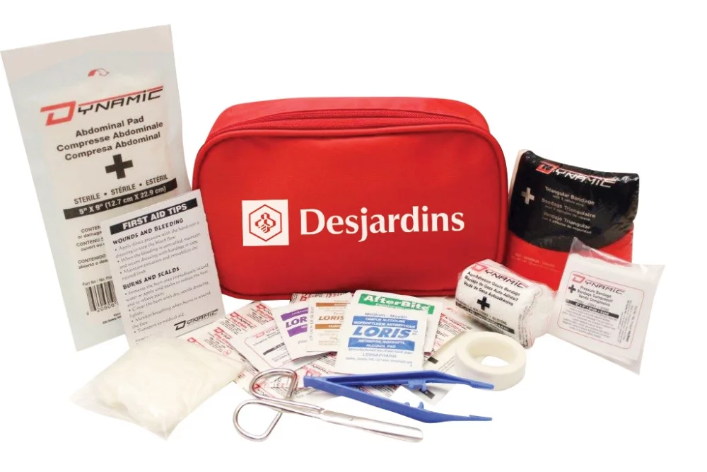 Trousse de premiers secours avec sac en nylon et sangle (60 pièces)