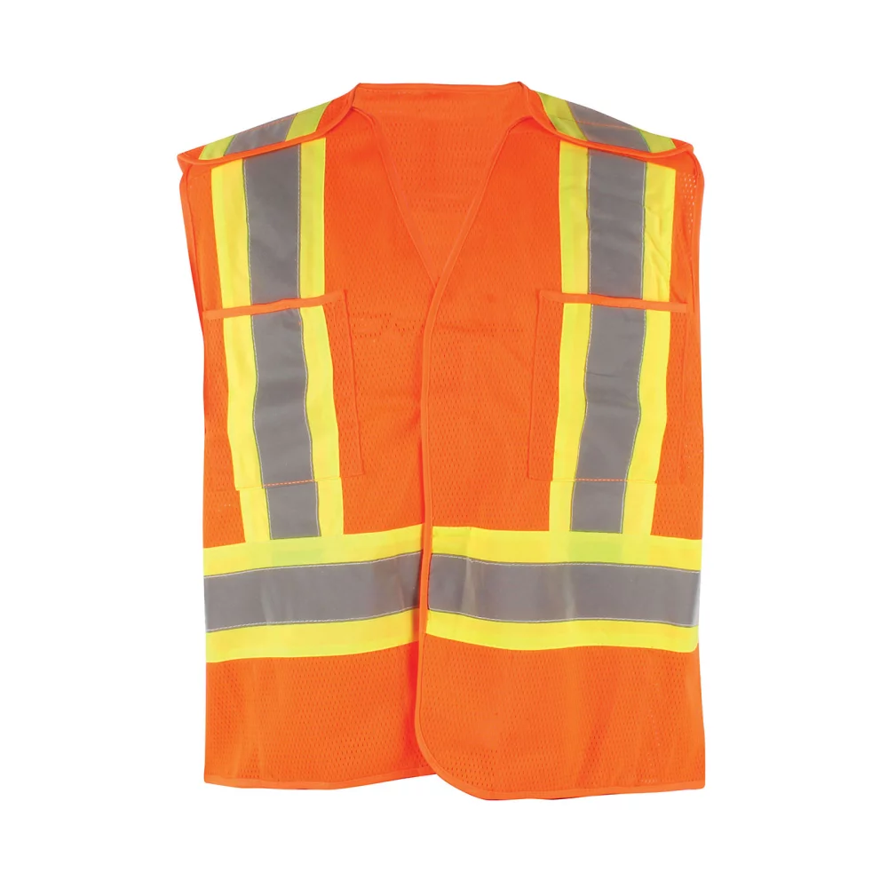 Gilets de sécurité orange en maille de polyester CSA