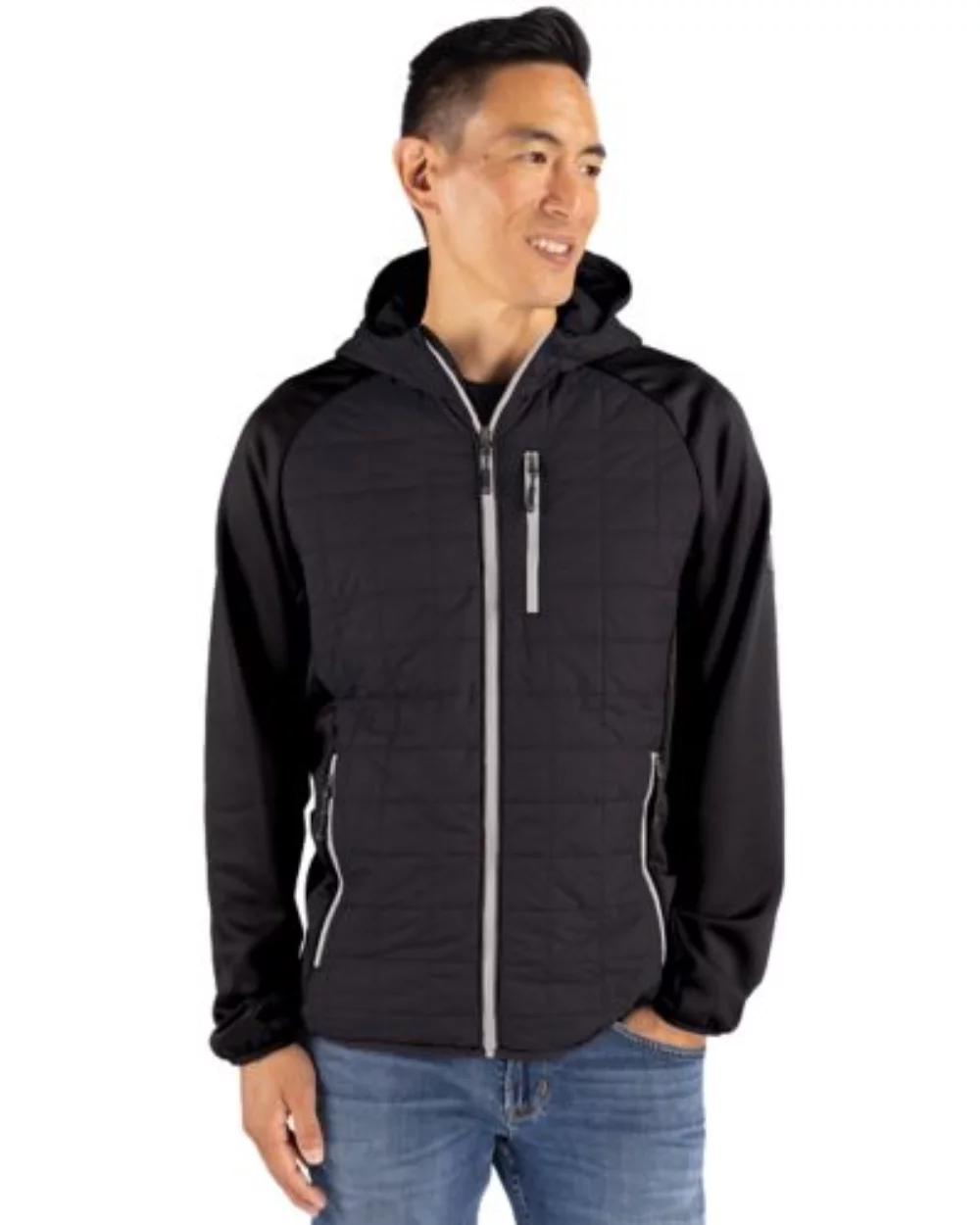 Veste hybride à fermeture éclair complète Cutter & Buck Rainier Primaloft pour hommes
