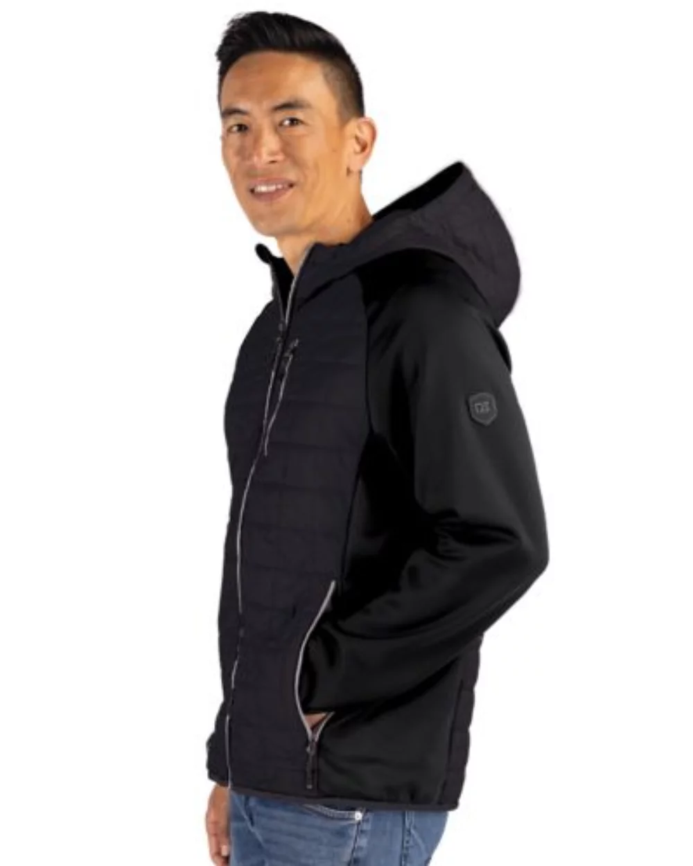 Veste hybride à fermeture éclair complète Cutter & Buck Rainier Primaloft pour hommes