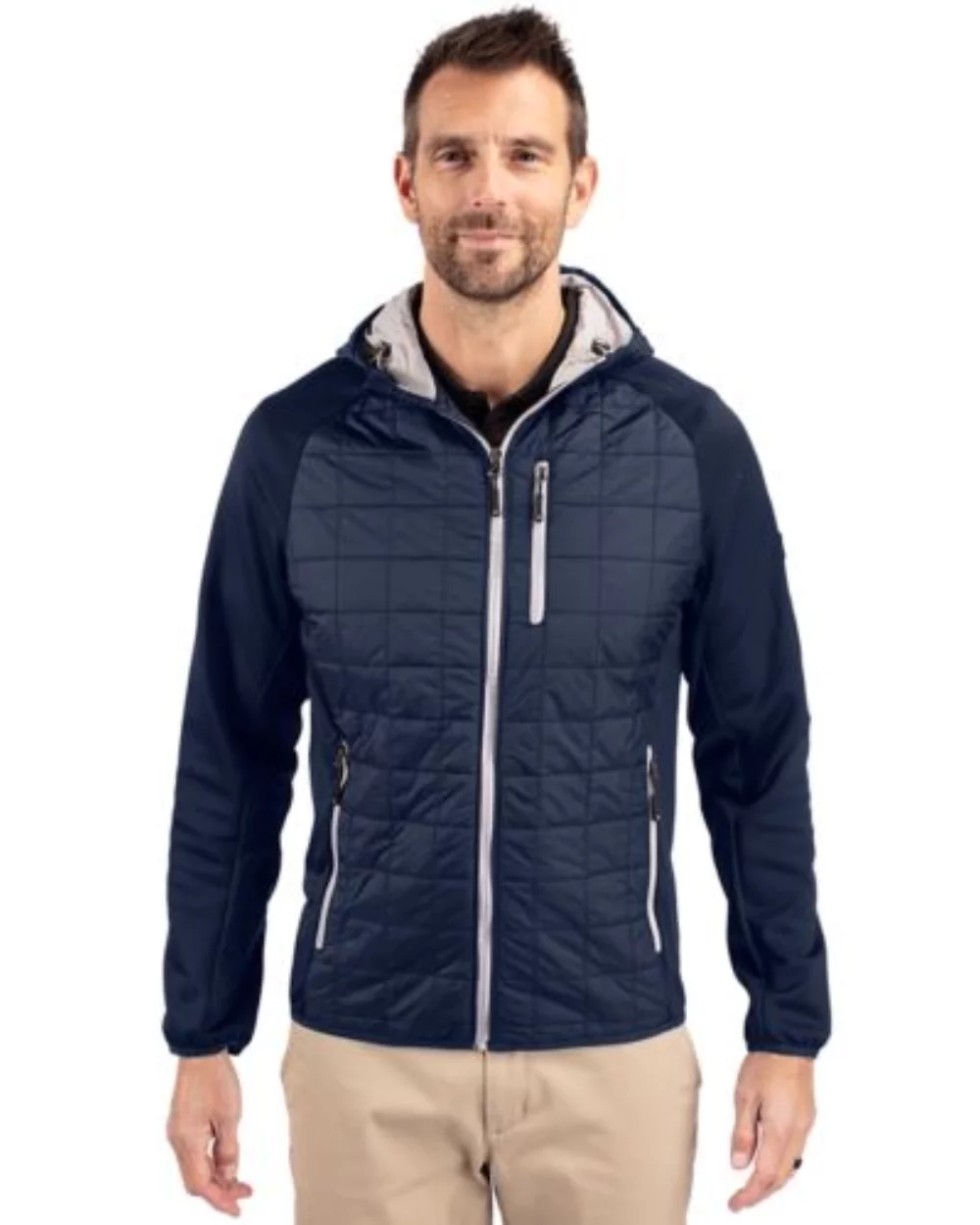 Veste hybride à fermeture éclair complète Cutter & Buck Rainier Primaloft pour hommes