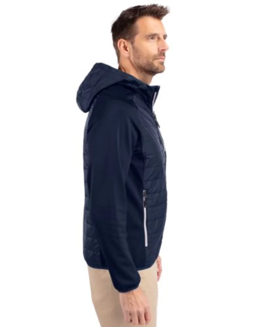 Veste hybride à fermeture éclair complète Cutter & Buck Rainier Primaloft pour hommes