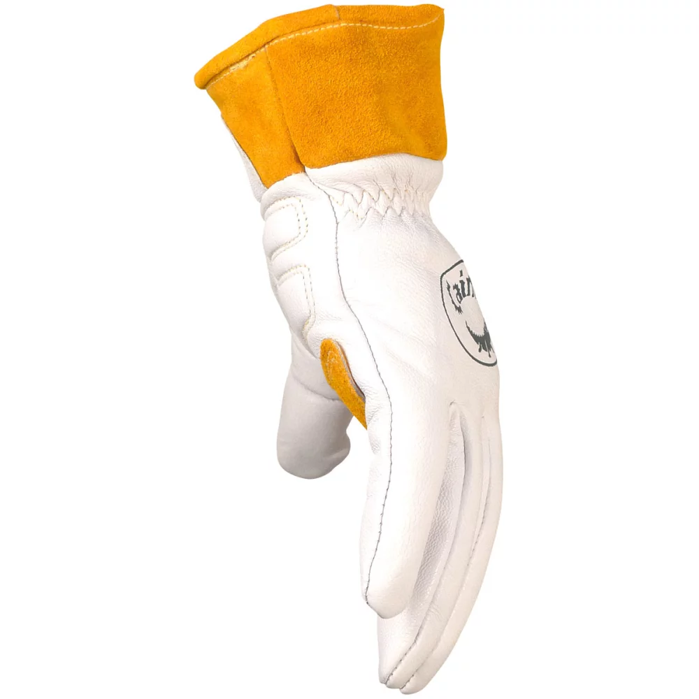 Caiman® Premium Goat Grain TIG/MIG Welder's Glove with Wool Insulated Back - Scalloped Cuff