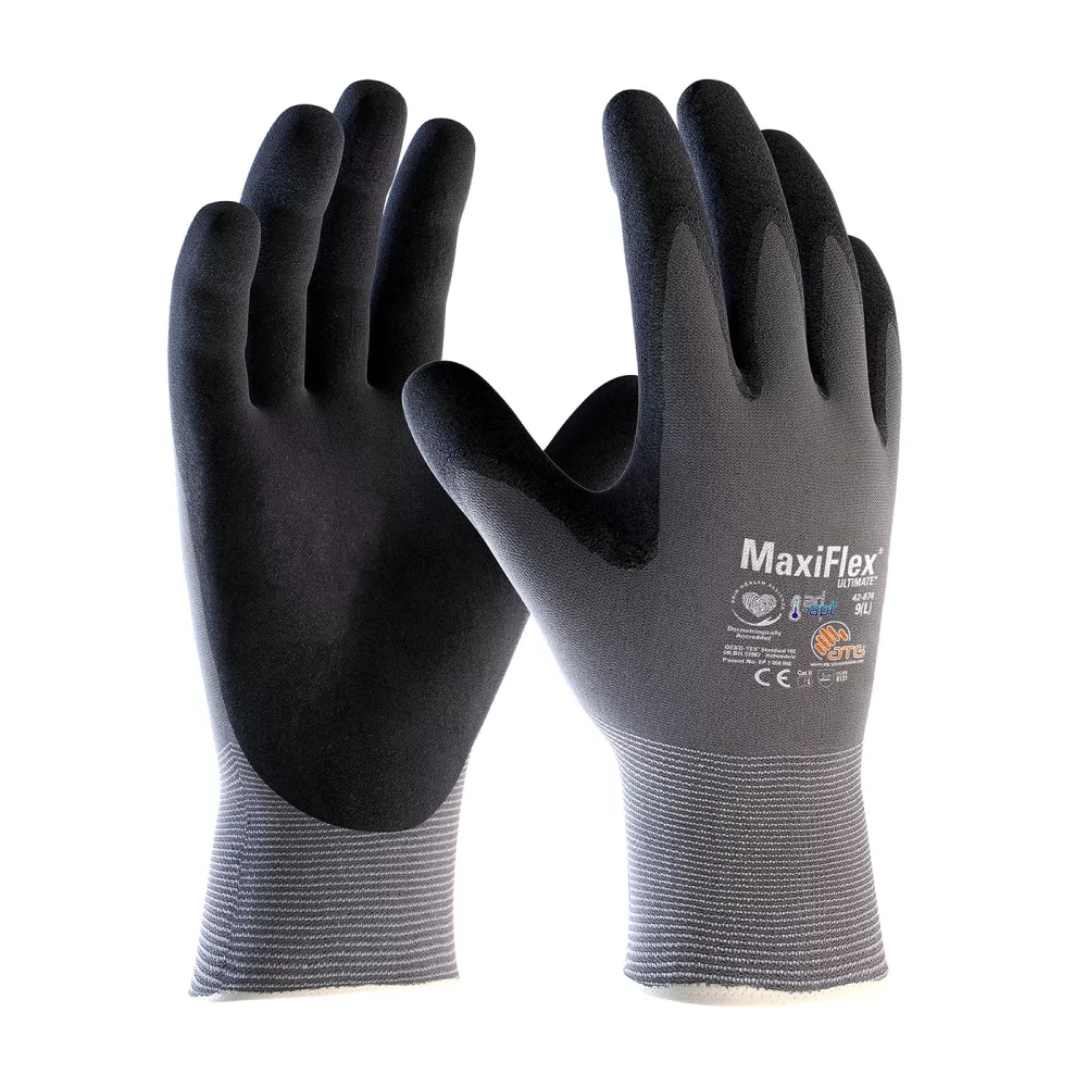 MaxiFlex® Ultimate™ AD-APT™ Seamless Knit Nylon / Elastane Glove with Nitrile Coated MicroFoam Grip