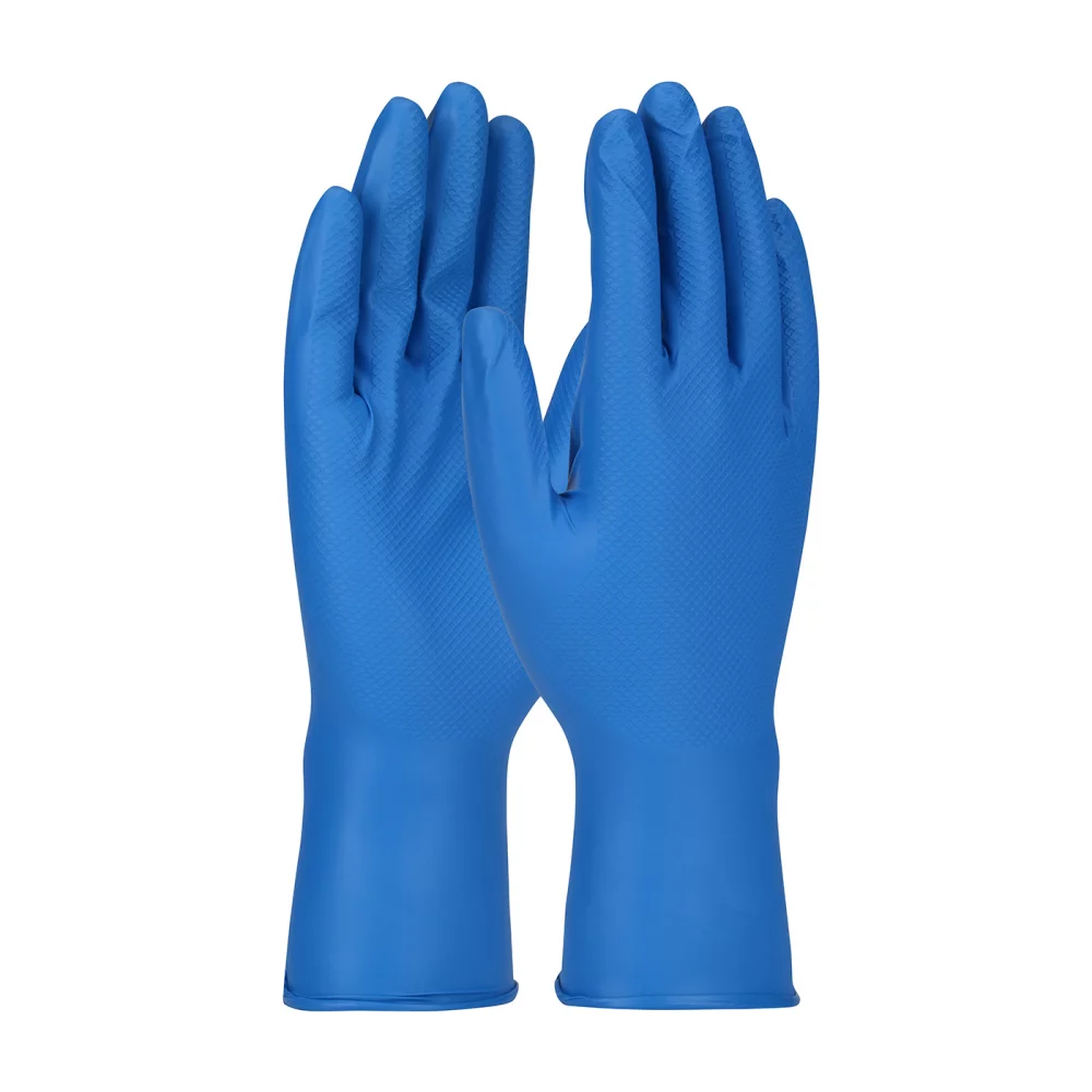 Grippaz™ Food Plus Extended Use Ambidextrous Nitrile Glove with Textured Fish Scale Grip - 8 Mil