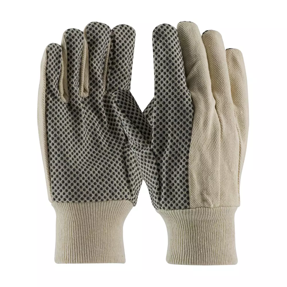 PIP® Premium Grade Cotton Canvas Glove with PVC Dotted Grip on Palm, Thumb and Index Finger - 8 oz.