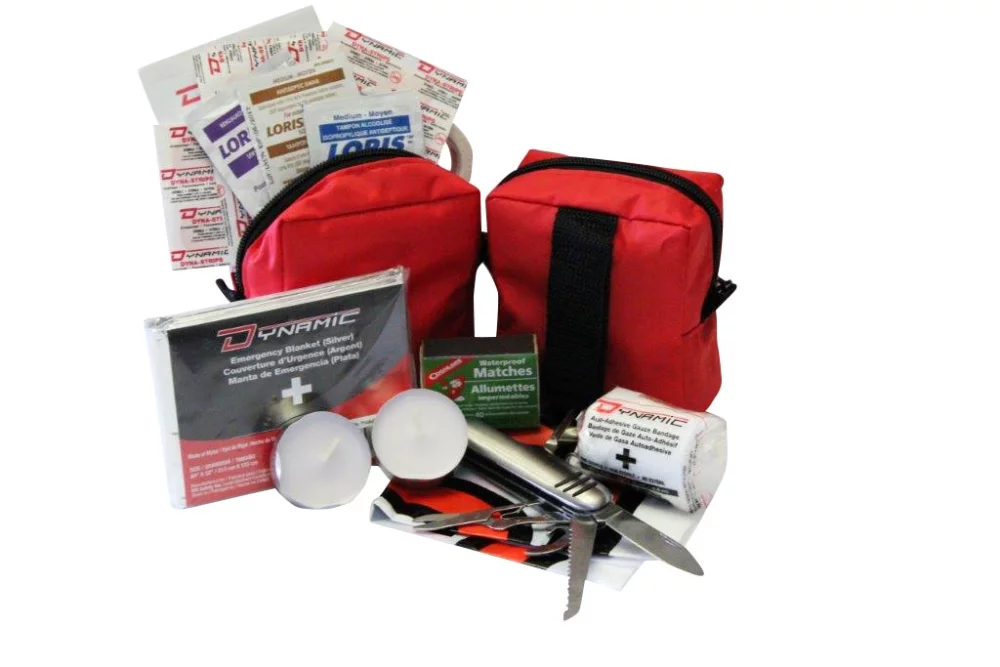 Kit de survie en cas de catastrophe avec sac en nylon et velcro (23 pièces)