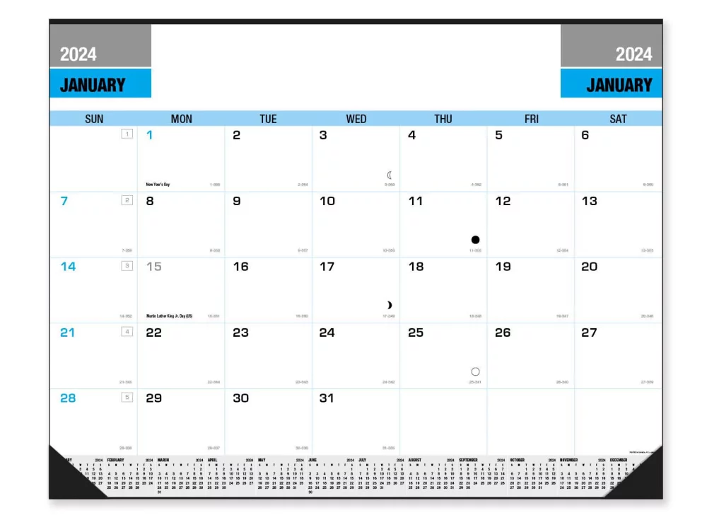 Grand calendrier de bureau carré