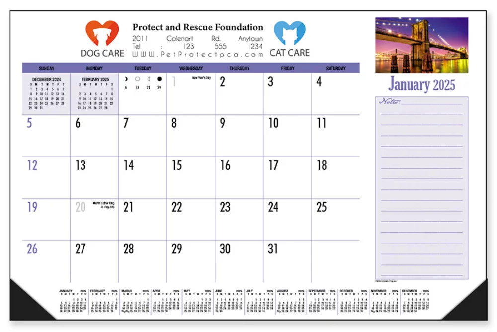 Calendrier de bureau et de comptoir
