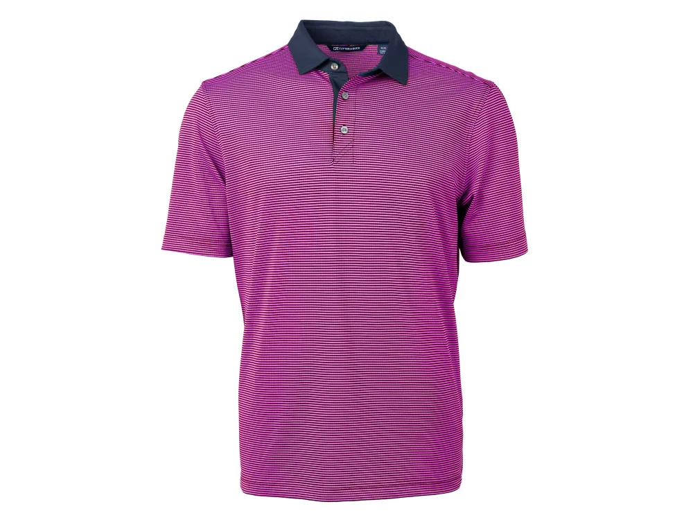 Cutter & Buck Virtue Eco Pique Micro Stripe Recycled Mens Big & Tall Polo