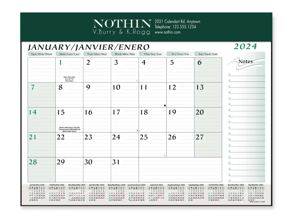 Calendrier planificateur de bureau de luxe