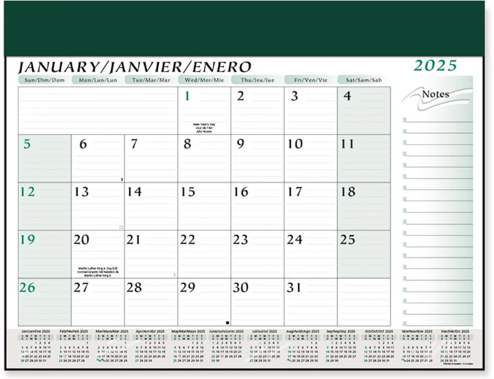 Calendrier planificateur de bureau de luxe