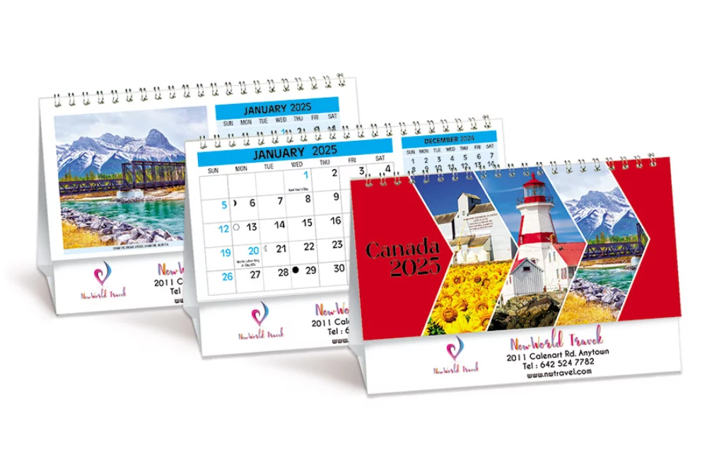 Calendrier de bureau à double vue Canada's Charms