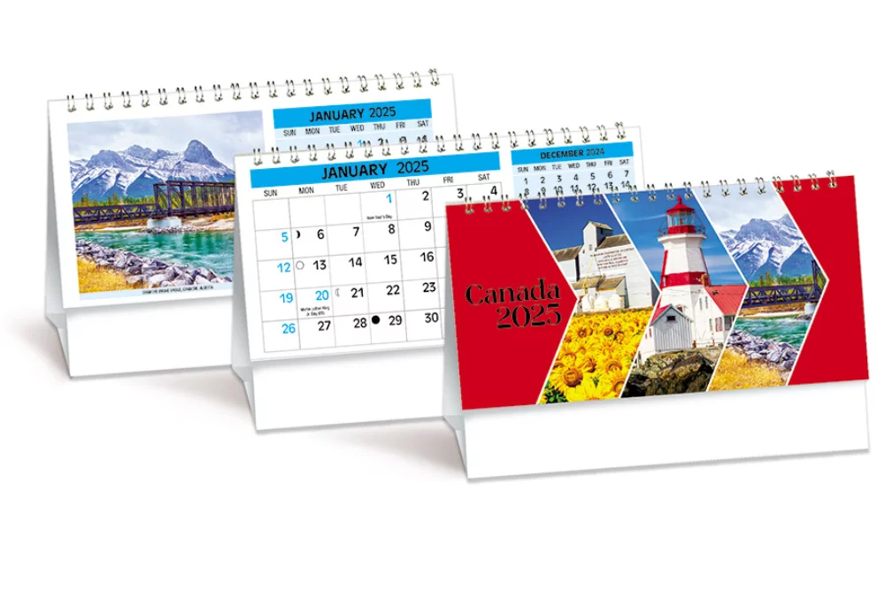 Calendrier de bureau à double vue Canada's Charms