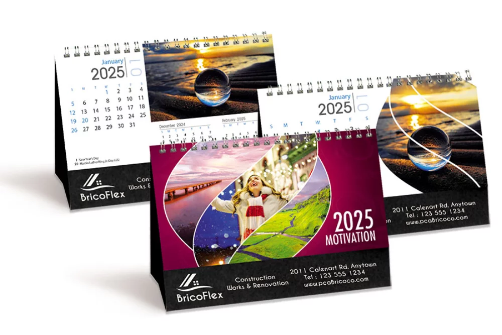 Calendrier de bureau double vue Motivation