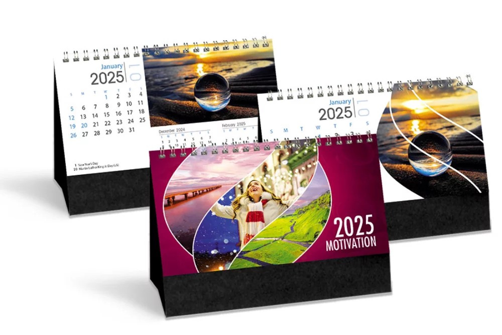 Calendrier de bureau double vue Motivation
