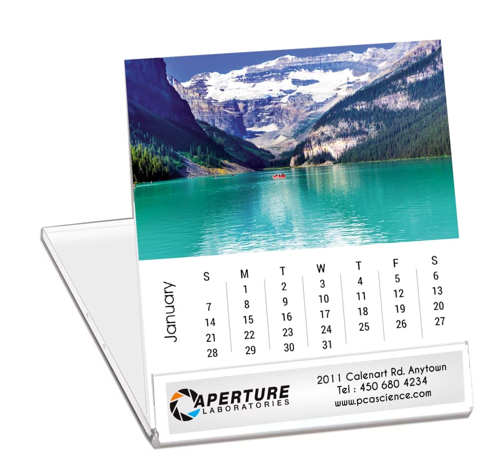 Calendrier de bureau dans un boîtier de CD