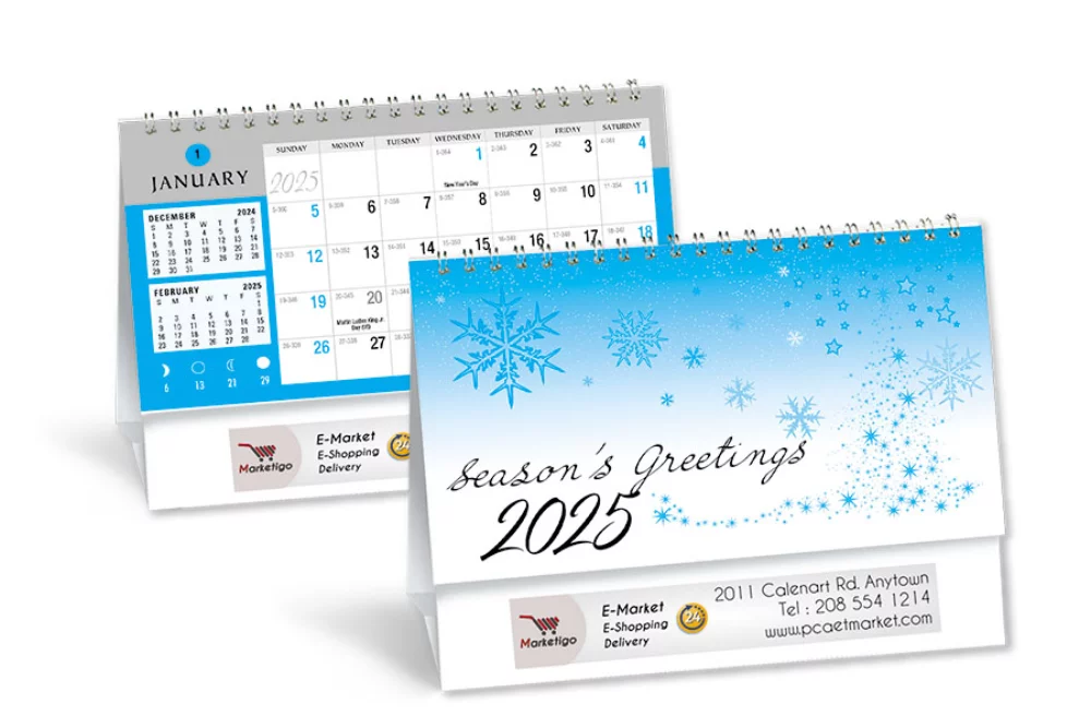 Calendrier de bureau double vue du contrôleur