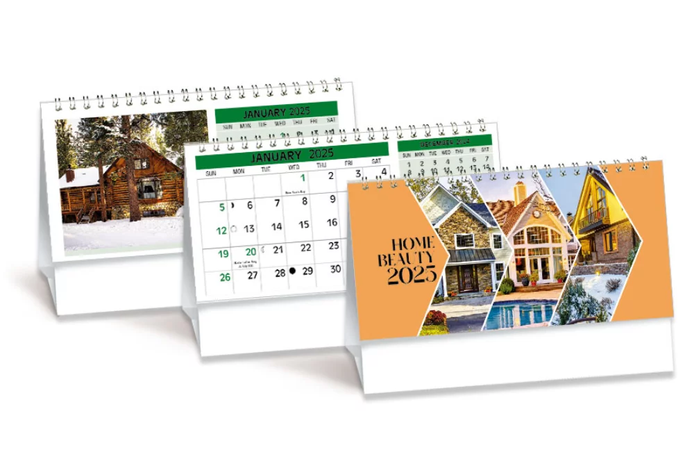 Calendrier de bureau double vue pour la maison