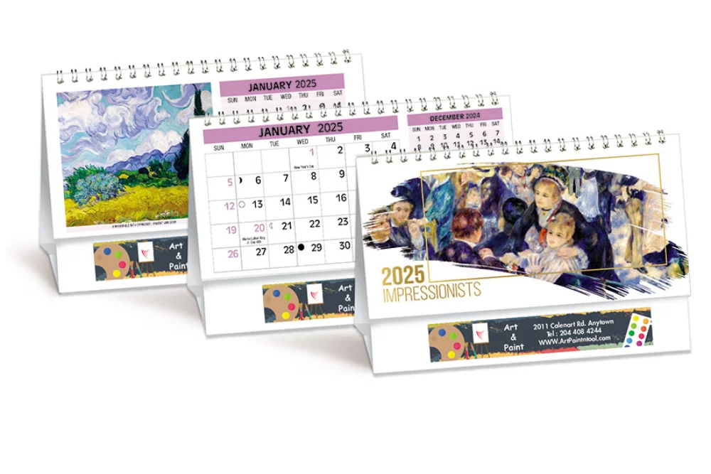 Le calendrier de bureau à double vue des Impressionnistes