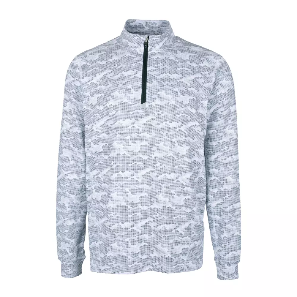 Pull-over Cutter & Buck Traverse Stretch Camo Print Eco à quart de zip pour hommes de grande taille.