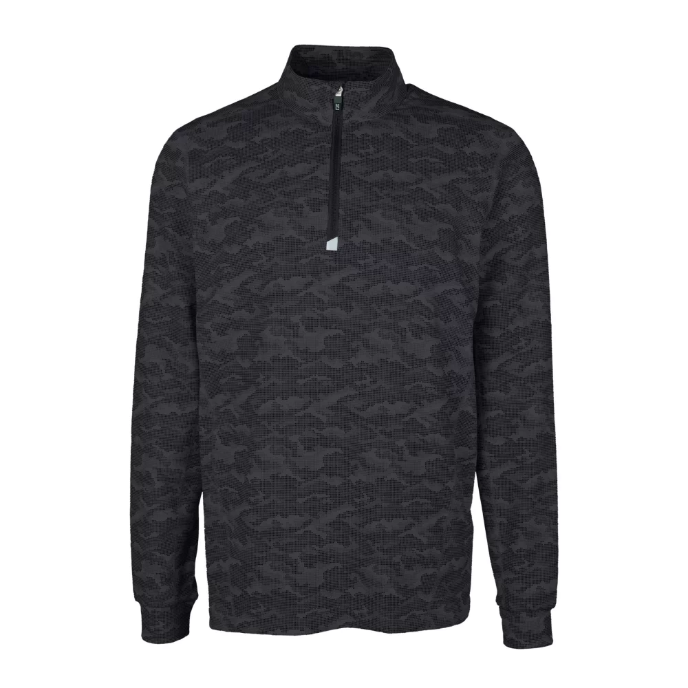 Pull-over Cutter & Buck Traverse Stretch Camo Print Eco à quart de zip pour hommes de grande taille.