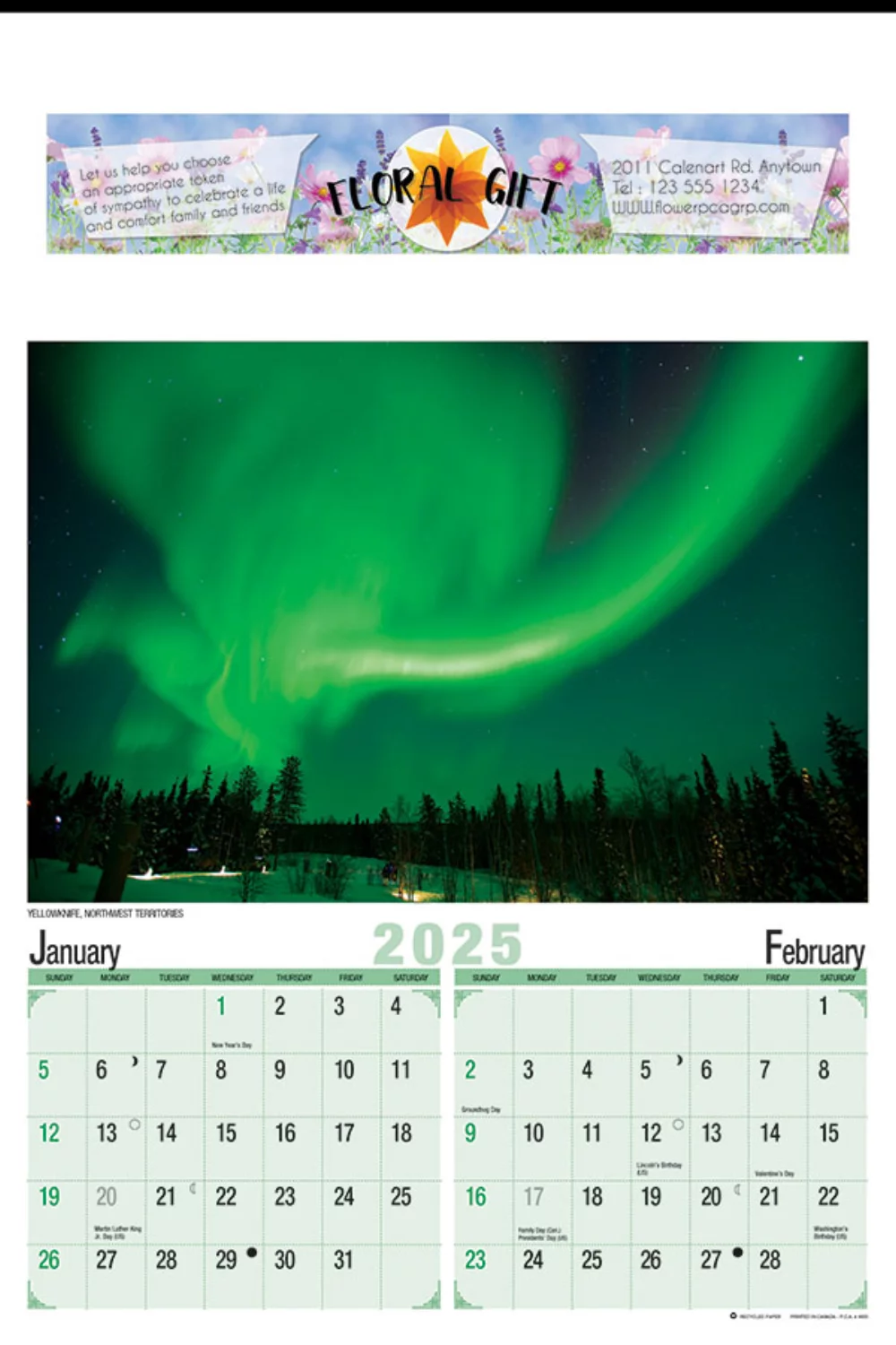Scènes canadiennes Calendrier budgétaire à plusieurs feuilles