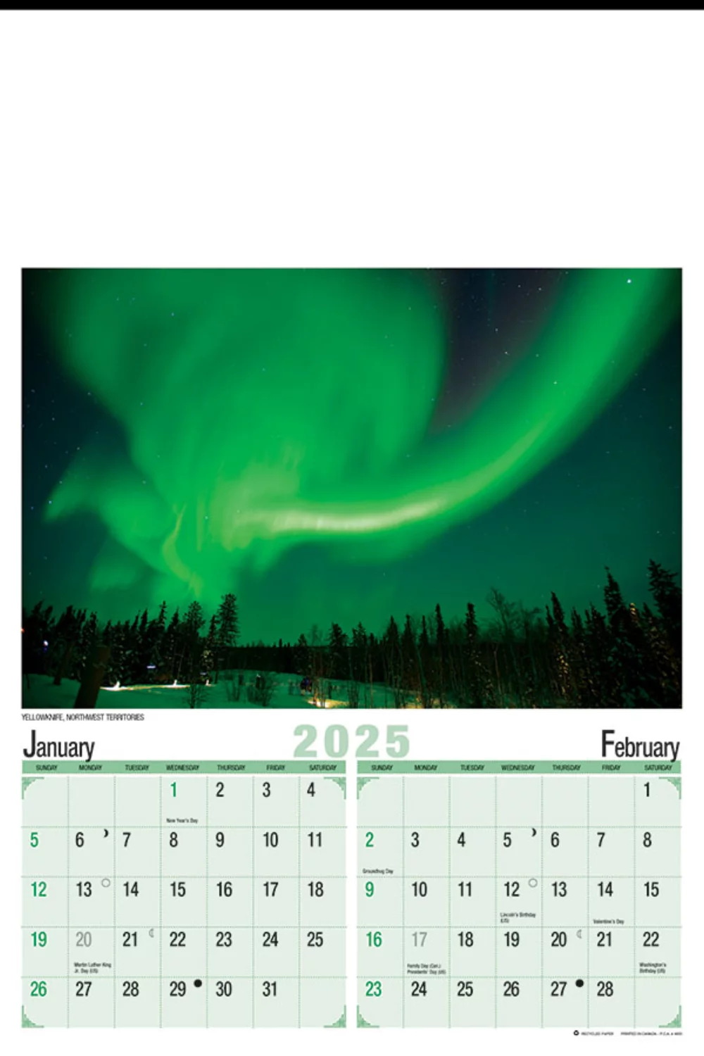 Scènes canadiennes Calendrier budgétaire à plusieurs feuilles
