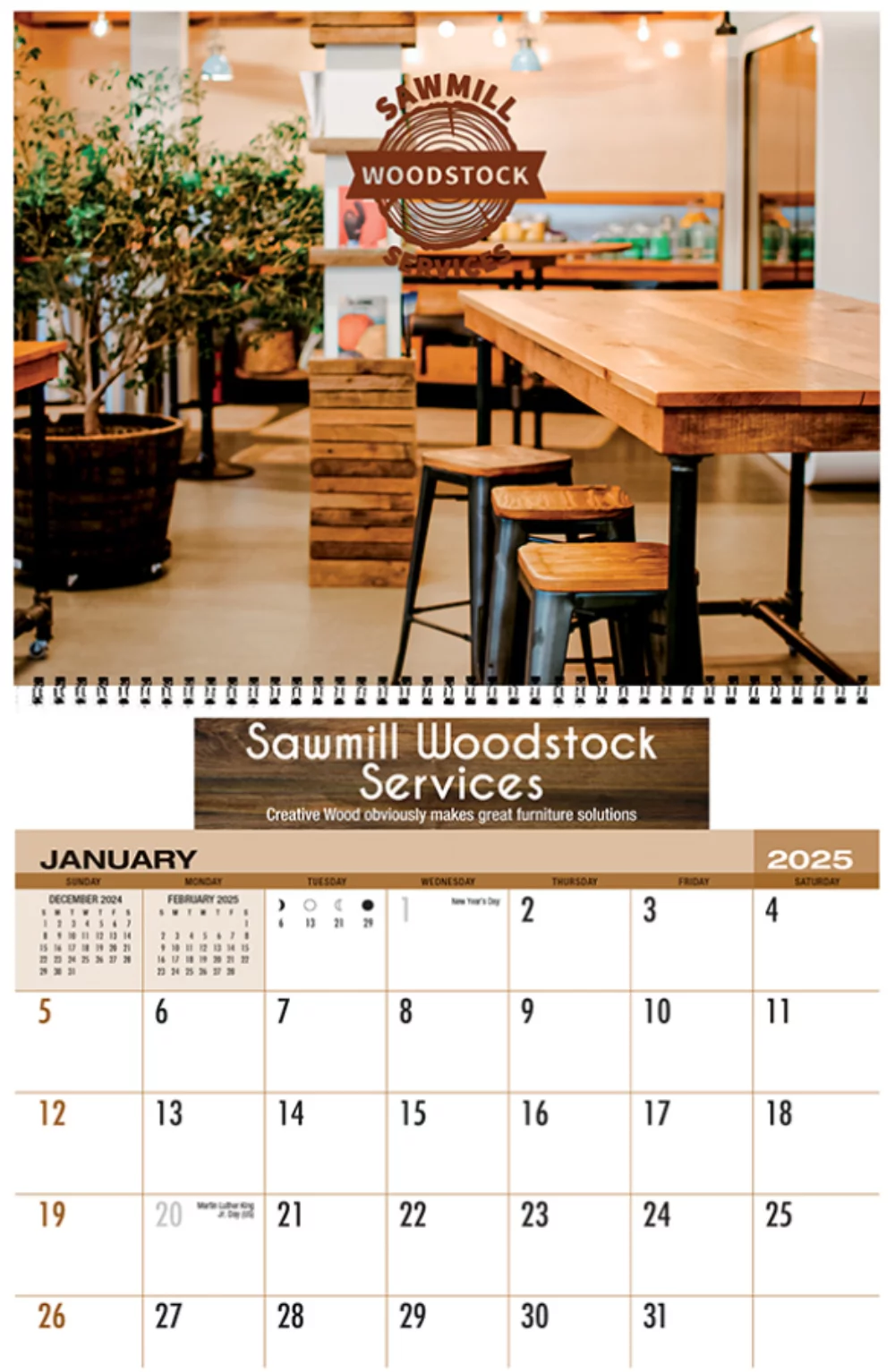 Calendrier mural personnalisé de 12 mois de rendez-vous