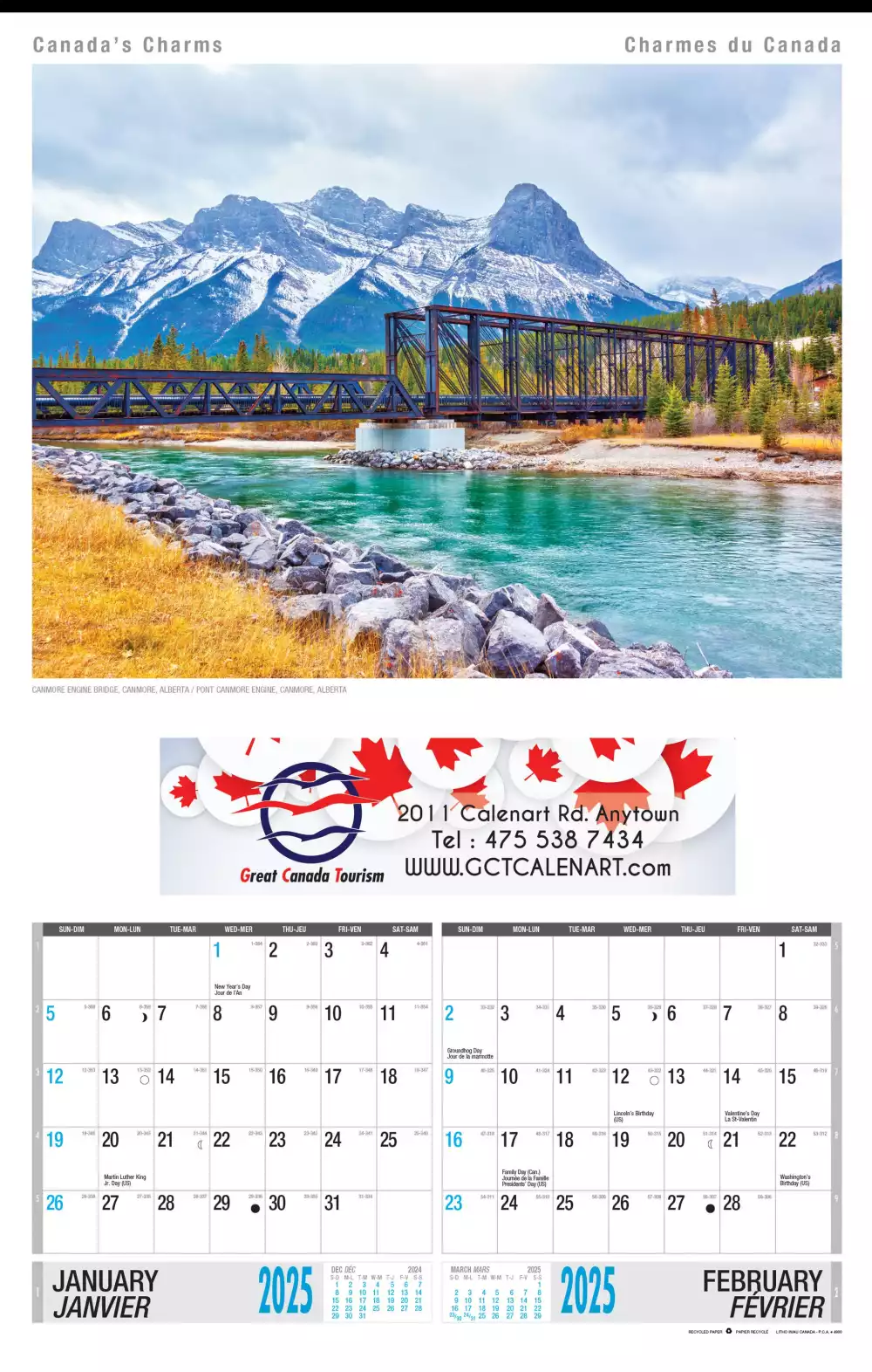 Calendrier des charmes de Multi Sheets Canada