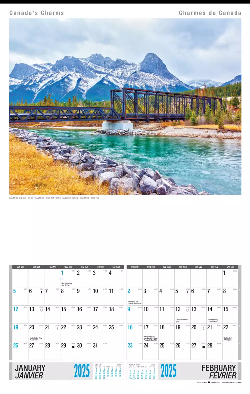 Calendrier des charmes de Multi Sheets Canada