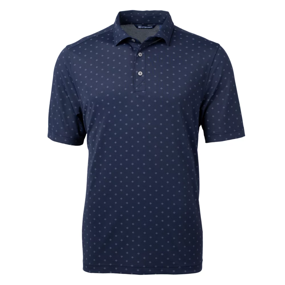 Polo Cutter & Buck Virtue Eco Pique à motif de carreaux recyclé pour hommes de grande taille