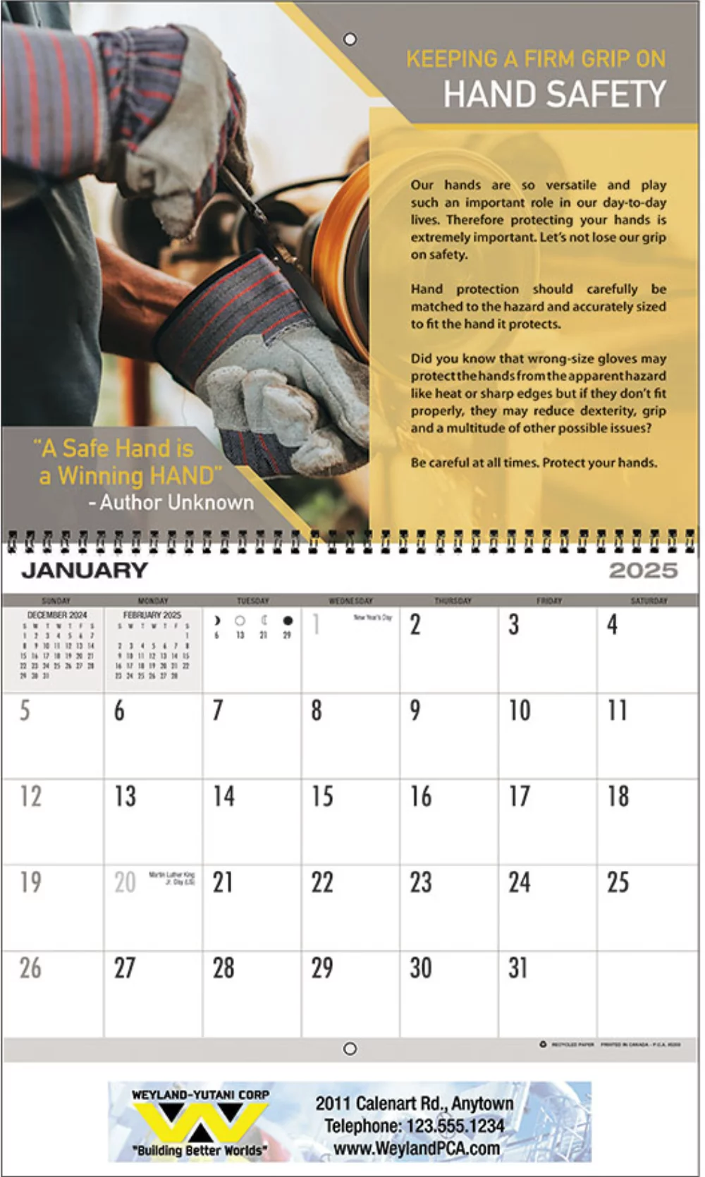 Calendrier des rendez-vous de sécurité