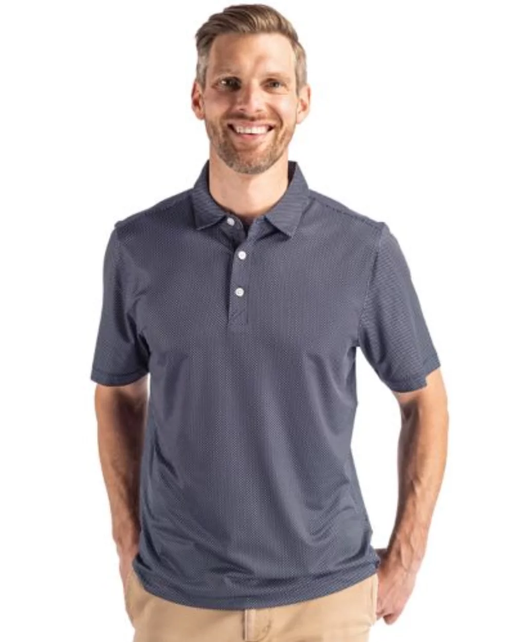 Polo pour hommes Cutter & Buck Pike Eco Symmetry Print Stretch Recycled