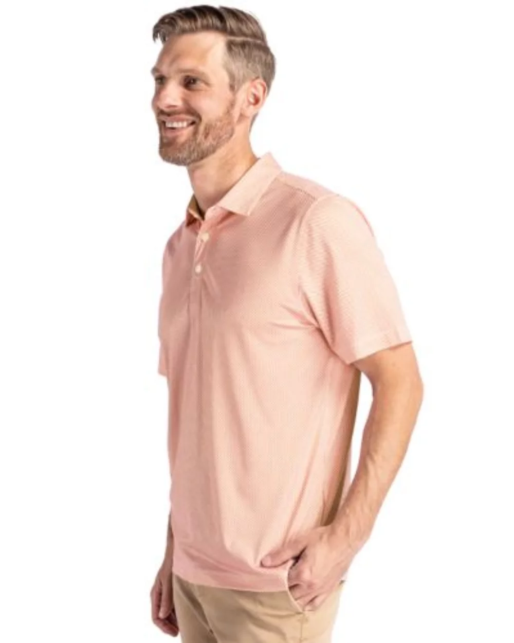 Cutter & Buck Pike Eco Symmetry Print Stretch Recycled Mens Polo