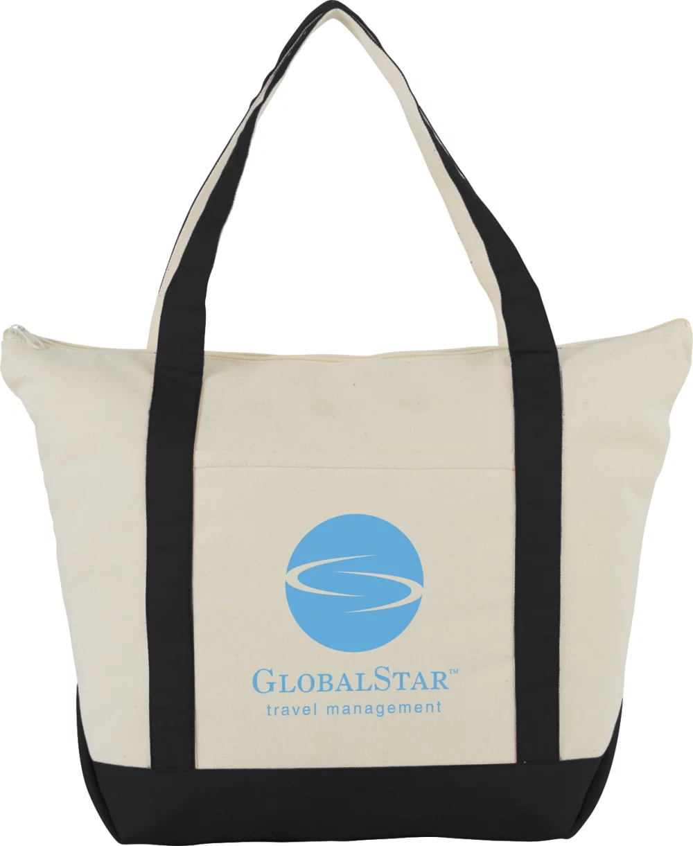 Sac fourre-tout de bateau zippé en toile de coton classique de 12 oz