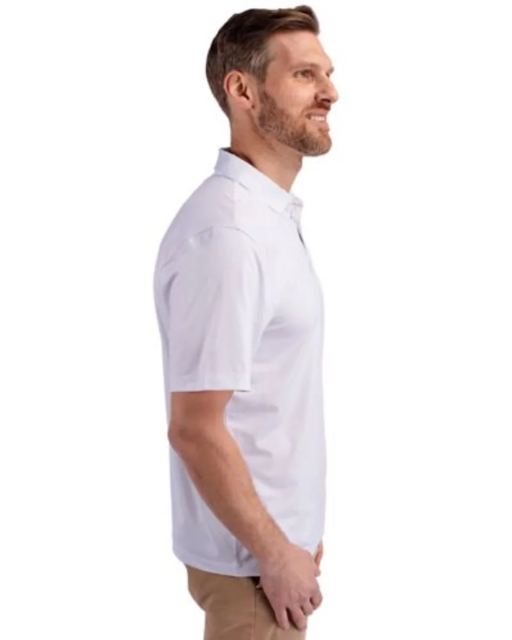 Polo Cutter & Buck Pike Eco Symmetry Print Stretch Recycled pour hommes grands et grands.